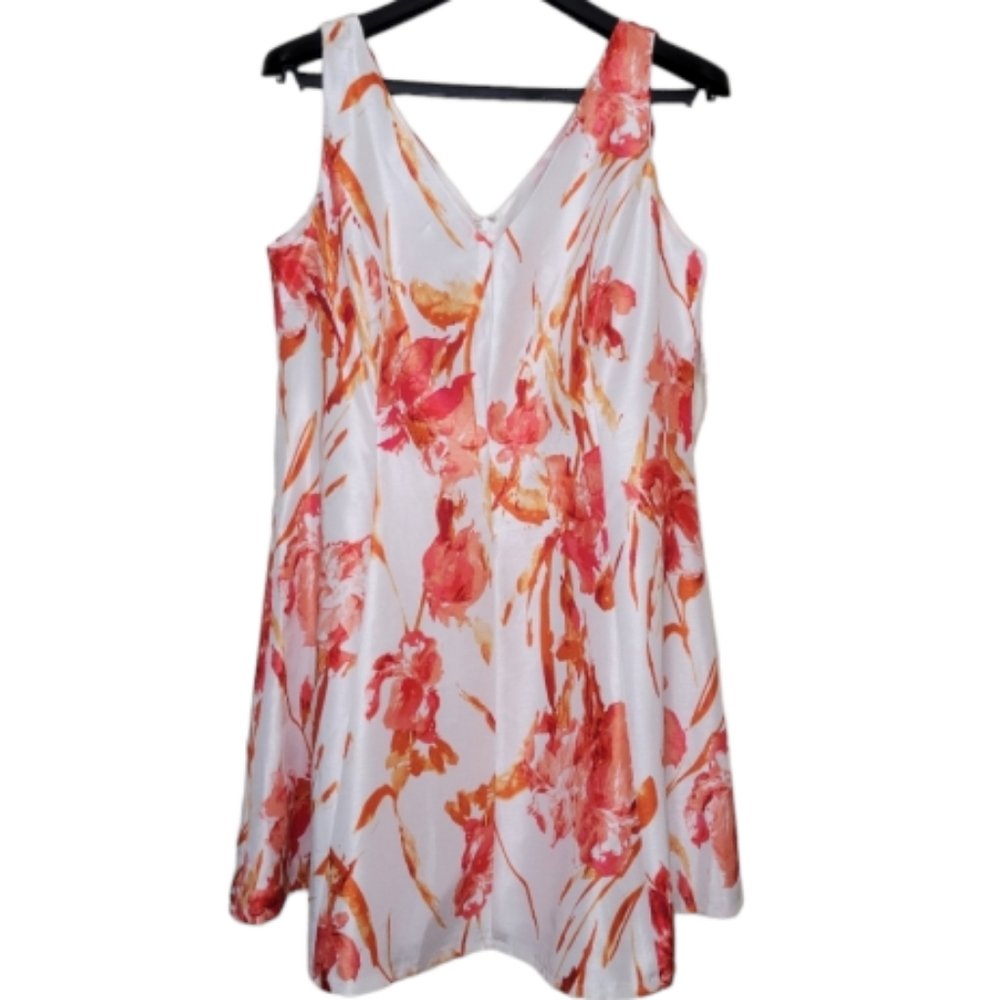 Tiana B. Floral Midi Dress - Red and Orange